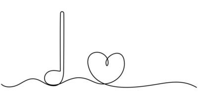 Abstract note as continuous one line drawing on white background vector