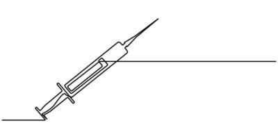 Vaccine insulin continuous line drawing illustration design vector