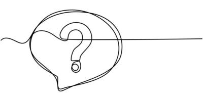 Question And Answer bubble chat continuous one line drawing vector