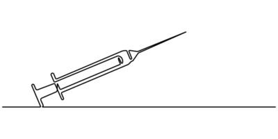 continuous one line drawing insulin illustration minimal design vector