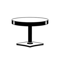 Bold Black and White Minimalist Illustration of a Small, RoundTopped Table with TShaped Base. Clean and Simple . vector