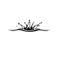 Bold Black Ink Water Splash on White Background with Dynamic Curve Droplet Elements vector