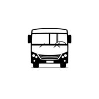 Simplified Black White Bus on White Background Front View, Minimalist Illustration, Public Transportation Symbol. vector
