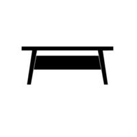 Minimalist Black Table Silhouette on White Backdrop Simple Desk with Clean Lines and Modern Aesthetic, Emphasizing Contrast. vector