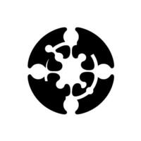 Black and white abstract art piece featuring a circular with interconnected organicshaped elements, creating a modern minimalist pattern. vector