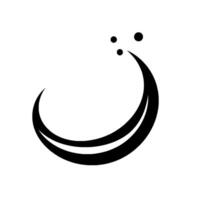 Abstract Black Swirl with Three Dots on White Background Minimalist and Modern for Branding, , or Decorative Purpose. vector