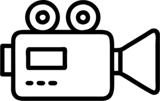 Camera in outline icon style, media and Technology theme. png