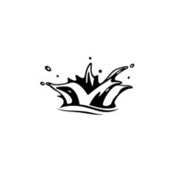 Monochrome Water Splash Illustration Dynamic, stylized water splash with droplets and bold black and white contrasts on a clean white background. vector