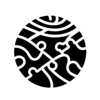 Abstract circular featuring black and white puzzlelike pieces, flowing lines, and a modern minimalist aesthetic. vector