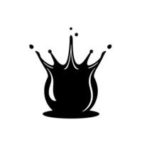 Black Ink Splash Silhouette on White Backdrop Vectorized Dynamic Fluidity in a Simple, Bold Monochrome . vector