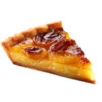 Slice of Caramelized Apple Tart on Transparent Background png