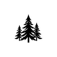 Silhouette Trio Stark black evergreen fir trees against pristine white backdrop, evoking minimalist natures simplicity. vector