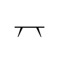 Minimalist black linear illustration of a table on a white background. vector