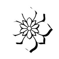 Simplified, Shadowed, PaperCut Floral with Layers, Petals, and a Modern, Geometric Aesthetic on White. vector