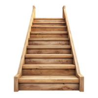 Rustic Wooden Staircase with Handrails png