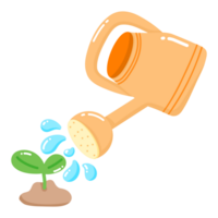 Watering can in the garden, Cartoon style watering can, Garden tools, Growth concept, Better development, Environmental concept, Save the world png