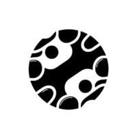 Circular Abstract with Black, White, and Grey Geometric Forms Resembling Organic Shapes on a Clean Background. vector