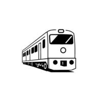 illustration of a modern train in a side view perspective, rendered in bold black lines against a clean white background, minimalist aesthetic. vector