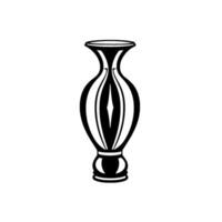 Elegant Black and White Vase Illustration, Intricate , Geometric Shapes, Simple Aesthetics, Isolated on White, Modern Style vector