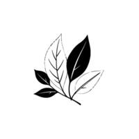 Minimalist monochromatic botanical illustration of overlapping leaves, with varying shades of black, white, and gray, creating a visually appealing natureinspired . vector
