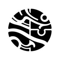 Monochromatic, abstract circular with black shapes and white lines, creating an intricate pattern, on a plain white backdrop. vector