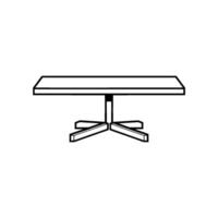 Minimalist Illustration of a Modern Rectangular Table with a Geometric, StarShaped Base, on a White Background. vector
