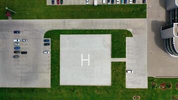 Aerial Shot Of Industrial Zone. Aerial top down view of factory building video