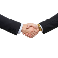 businessmen shaking hands with each other on a transparent background png