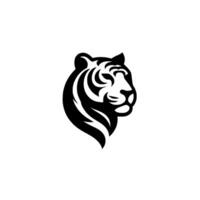 Bold Black and White Tiger Head A Modern, Minimalist with Striking Contrast and Shadow Effect. vector