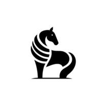 Stylized, Modern, Minimalist Black and White Horse with Geometric Forms and a Clean, Isolated Background. vector