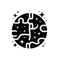 Abstract Stellar Puzzle A Black and White Circular Composition of Interlocking Geometric Shapes Sparkling Star Elements vector