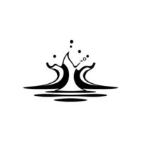 Stylized Abstract Black and White Water Splash with Bubbles and Ripples, Evoking a Calm, Contemplative Mood. vector