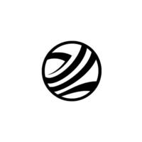 Abstract black and white circular featuring interwoven curved lines and a clean minimalist aesthetic on a white background. vector