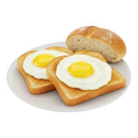 Two slices of toast with an egg on top png