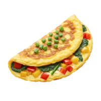 An omelet with vegetables and cheese on it png