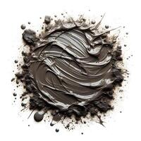 Wet mud, stains texture isolated on white, top view, clipping path photo