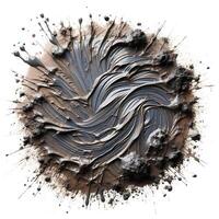 A circle of paint splashed on a white background photo