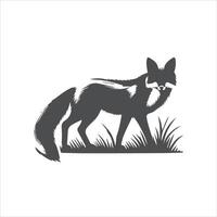 Bold Fox Silhouette in Black and White vector