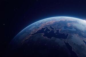 Stunning View of Earth from Space Capturing the Mediterranean and Surrounding Stars photo