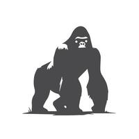 Bold Gorilla Silhouette in Black and White vector