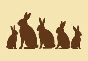 Silhouette of Five Rabbits Facing Different Directions vector