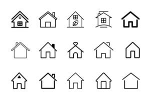Home icon set single line isolated illustration vector