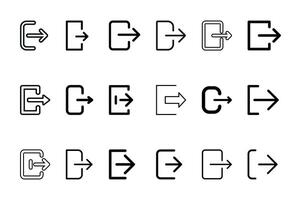 Log out icon set Single Stock line isolated illustration vector