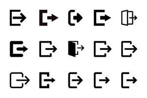 Log out icon set Stock line isolated illustration vector