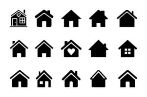 Home icon set Shape isolated illustration vector