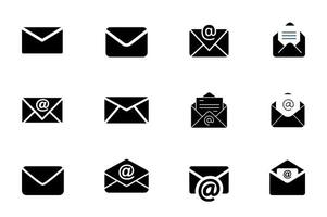 Email or Massage icon set inbox isolated illustration vector