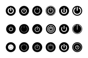 Log out icon set Round shape isolated illustration black and white vector