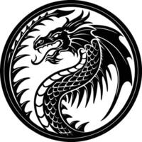 Dragon Art Illustration Shallotte Side Full view Circle View vector