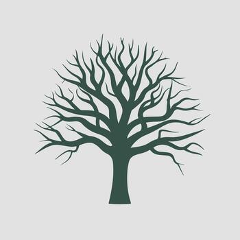 A tree with no leaves on a gray background vector