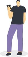 Man Carrying Smartphone. vector